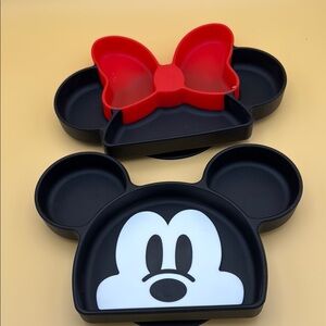 Bumkins Mickey/Minnie Mouse silicone baby grip dish